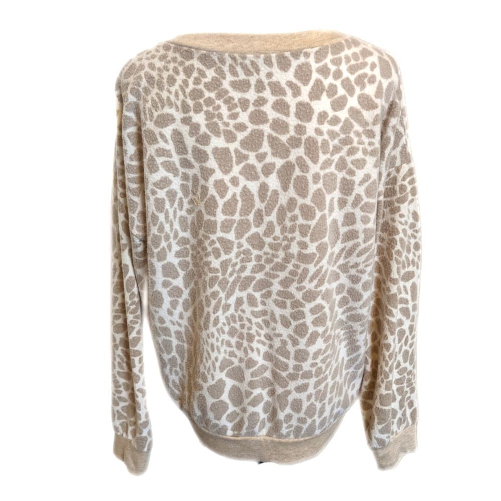 MTS animal print v-neck long sleeve cozy warm sweatshirt, size S - Picture 3 of 6